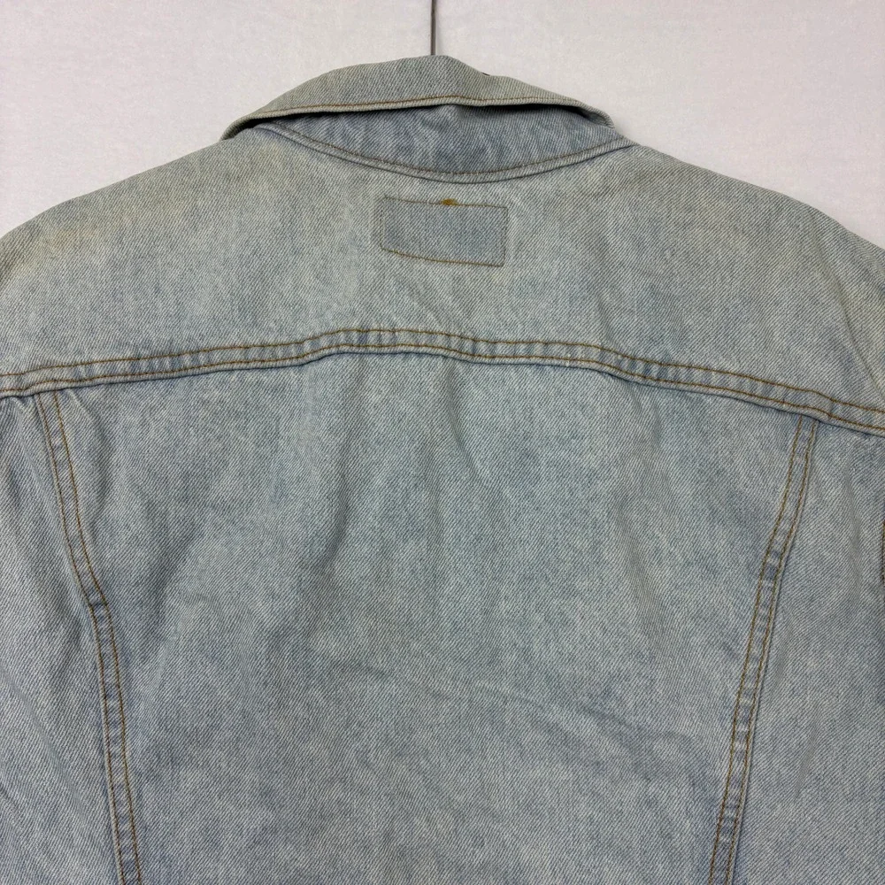 Vintage Levis 70506 Denim Trucker Vest Mens XL Light Wash Cut Off distressed